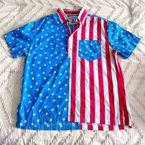 Vintage Chubbies Shirt Size Small American Flag July 4th Patriotic Made in USA